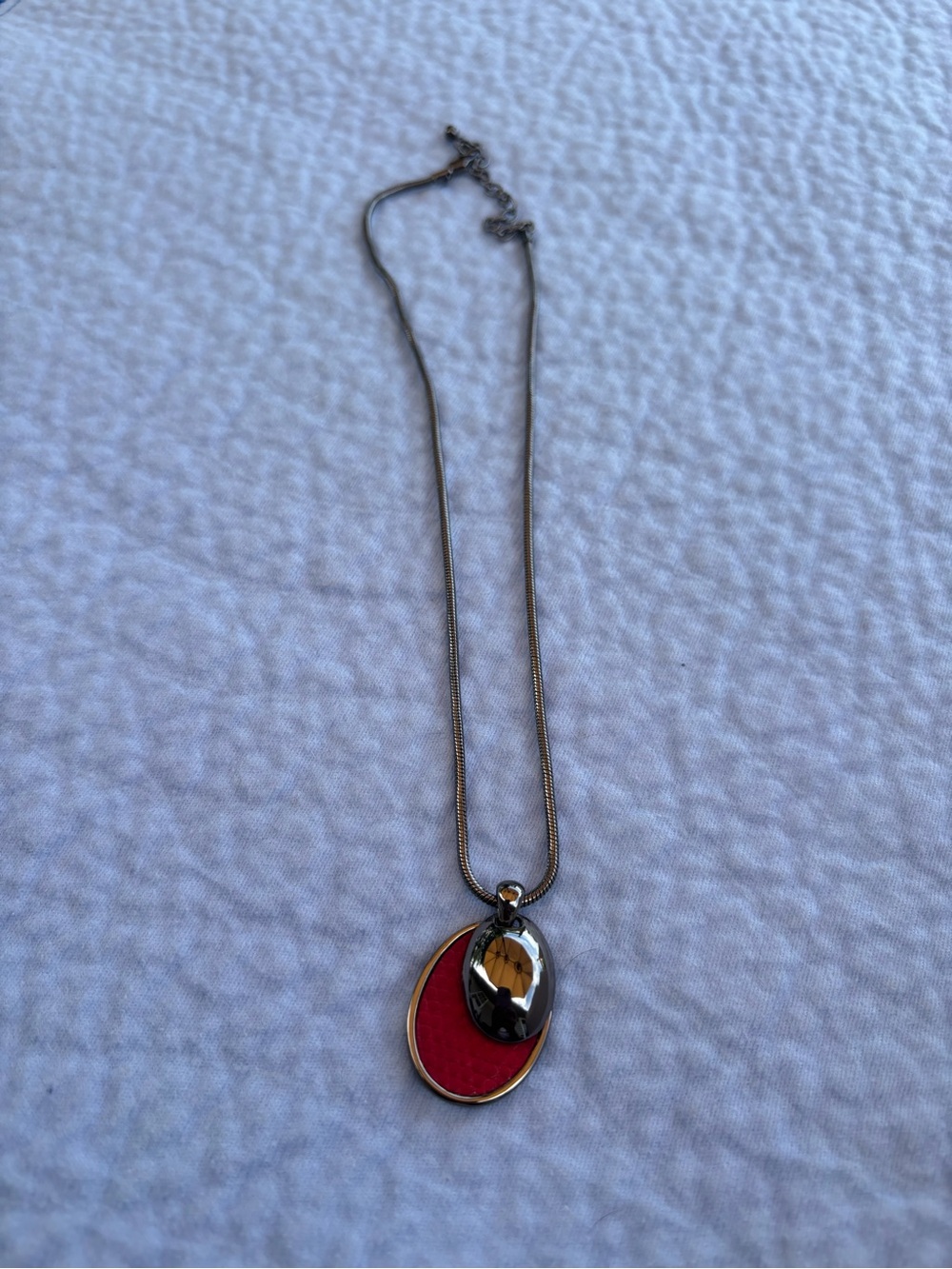 Red Oval Pendant Necklace - Women Jewelry